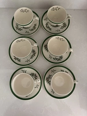 Spode Christmas Tree Cup and Saucer Festive Collection Set Of Six - Image 1 of 4