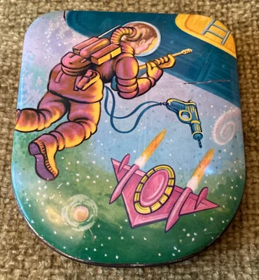 A used vintage 1950's retro Edward Sharp & Sons Ltd Space Sci-Fi scene sweet tin - Image 1 of 4
