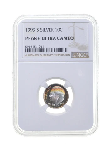 PF68* UCAM 1993-S Roosevelt Dime - Silver - Graded NGC Rainbow Toned *4403 Cover