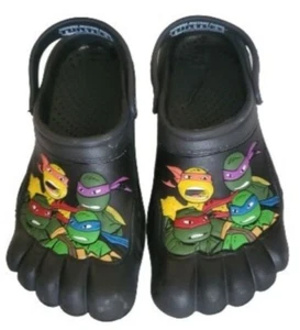 Teenage Mutant Ninja Turtle Kinder schwarz Slipper Gummi Clog Sandalen Gr. 35/US-3,5 - Bild 1 von 9