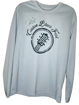 Camiseta de concierto firmada por el Festival de Blues de Cantón 5 autógrafos doble cara grande Foto 1 de 4