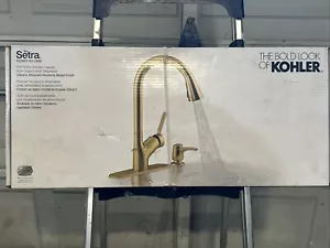 Kohler Setra Single-Handle Pull-Down Sprayer Kitchen Faucet - Gold NIB - Picture 1 of 5