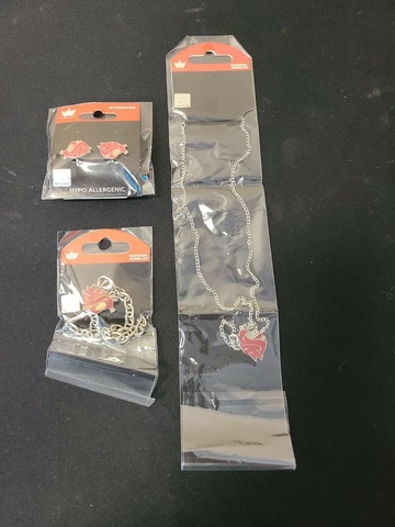 NCAA WASHINGTON STATE COUGARS Stainless Steel Bracelet + Earrings + Necklace Cover