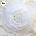 2 pcs 20" White Artificial Large Roses Flowers Wall Backdrop Party Wedding