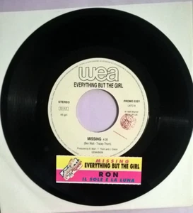 45 Giri 7" J.B. EVERYTHING BUT THE GIRL Missing RON Il Sole E La Luna + Sticker - Foto 1 di 2