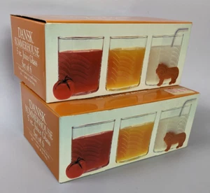 Paquete de 6 vasos de jugo Dansk Summerhouse años 70 como nuevos en la caja - Imagen 1 de 9