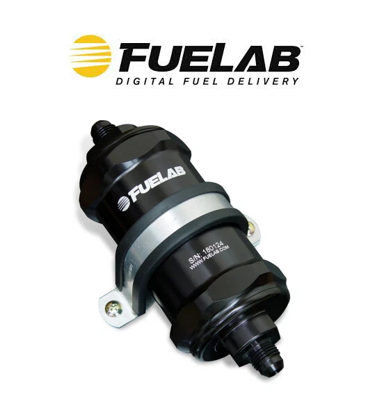 Fuelab 818 Series In-Line Fuel Filter Black -6AN 6 micron 81831-1 - Image 1 of 1