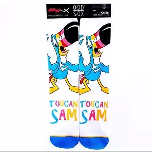 Odd Sox Froot Loops Cereal Crew Socks Mens Womens Mascot Toucan Sam Novelty Gift - Picture 1 of 7