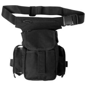 MULTI PURPOSE WAIST HIP PACK SHOULDER BAG BELT POUCH HIKING CAMPING TRAVEL BLACK - Picture 1 of 1