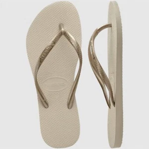 Classic Havaianas Flip Flops in Sand Light Gold Womens Shoes Sz 11 - Picture 1 of 7