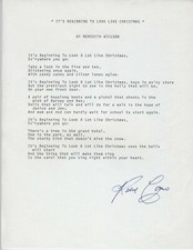 PERRY COMO SINGER TYPED QUOTE SIGNED BRGINNING LOOK LIKE CHRISTMAS ORIGINAL