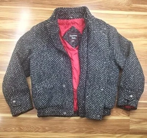American Male Wool Blend Knit Bomber Jacket Quilted Coat Size Medium Womens Gray - Picture 1 of 13