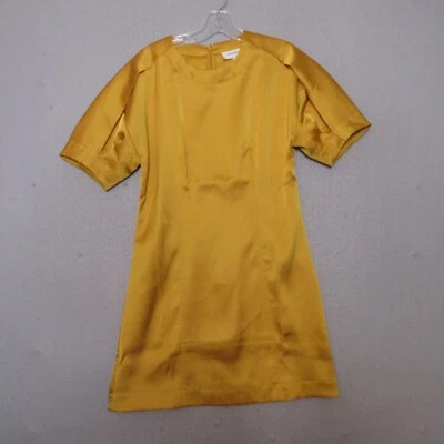Banana Republic Factory Dress 4 Mustard Yellow Satin Fitted Mini Sheath NWT 2024 - Image 1 of 4