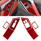 Door Window Lift Switch Button Panel Cover Trim Fit Nissan GTR R35 08-16 RHD Red