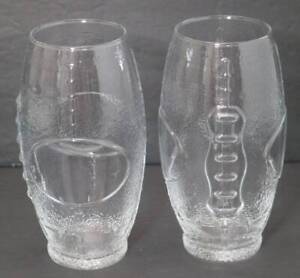 2 Football Shaped Beverage Drinking Glass Beer NFL Sports Man-Cave Party Novelty