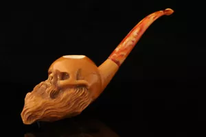 Skull with Beard Block Meerschaum Pipe by Kenan with fitted case 14693 - Picture 1 of 11