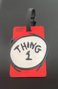 Red Themed Suitcase Travel Tag Thing 1 Dr Seuss The Cat in The Hat Holiday Night
