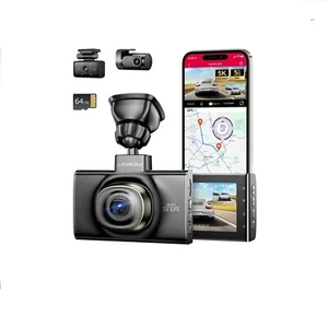 LINGDU Dash Cam LD02 5K WiFi GPS 64G TF Card 24H Parking Monitor Voice Control - Picture 1 of 15
