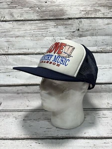VTG I Love Country Music Branson Missouri Cowboy Mesh Snapback Trucker Hat Cap - Picture 1 of 7