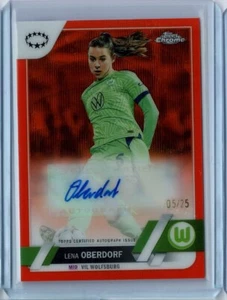 2022-23 Topps Chrome UEFA Womens UCL LENA OBERDORF Orange Auto #05/25 - Picture 1 of 2