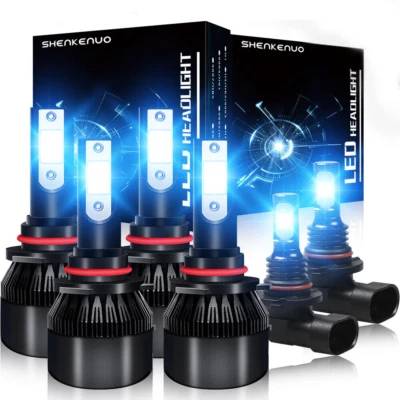 For Chevy Silverado 1500 2500 HD 2003-2006 LED Headlight + Fog Light Bulbs 8000K - Image 1 of 4