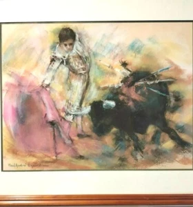 PAUL ANDRÉ ENARD 1931 2014 Périgourdin Pastel Original Signé Le JEUNE TORERO - Imagen 1 de 8