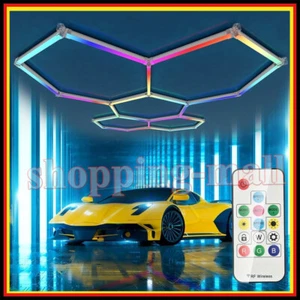 5 Griglie Esagonali RGB Illuminazione LED AUTOLAVAGGIO Dettaglio Casa Garage Officina - Foto 1 di 20