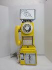 Automatic Electric Pay Telephone 3 Coin Slot 1950's Rotary Dial Yellow Powers On