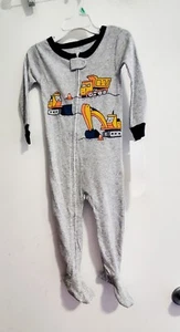 Carter's Baby Boys Snug Fit Cotton Footed Pajamas Gray Construction Sz 18M - NWT - Picture 1 of 1