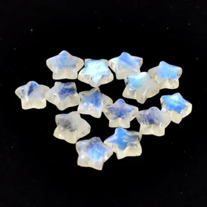 Mini cabujón tallado en estrella piedra lunar azul natural de 6 mm 5 piezas-piedras preciosas pulidas - Imagen 1 de 6