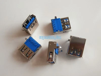 5X USB 3.0 Type-A Female 9 Pin 90° DIP SMT SMD Socket Connector Curved Legs  - Image 1 of 4