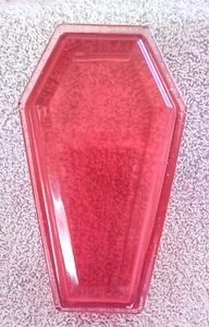 Coffin trinket jewelry stash box. Handmade with resin. Clear red. - Picture 1 of 2