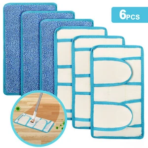 6pcs Reusable Mop Dry Wet Washable Microfiber Cleaning Pads Fit Swiffer WetJet - Picture 1 of 9