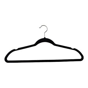 Amazon Basics Velvet Non Slip Suit Hangers - Black/Silver (12 Pack)