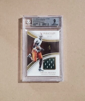 2016 Immaculate Collection Collegiate Numbers Memorabilia Devin Hester /25 BGS 9 - Image 1 of 2