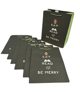 Eat Read Be Merry Papier-Geschenktüten 7er-Pack 69,93 $ Weihnachten 12,5 x 10 x 5,75 Zoll (Markierungen) - Bild 1 von 13