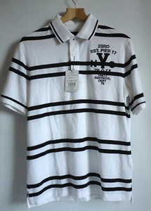 T-shirt Celio bianca con righe nere con ricamo sul petto taglia large - Foto 1 di 5