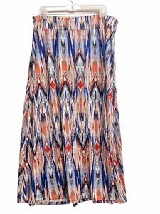 New Directions Women's Stretch Maxi Skirt Multicolor Printed Casual sz 1X EUC - Picture 1 of 7