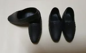 2x Pairs Male Doll Black Plastic Casual Shoes outfit for Ken sized dolls FreeP&P - Picture 1 of 3