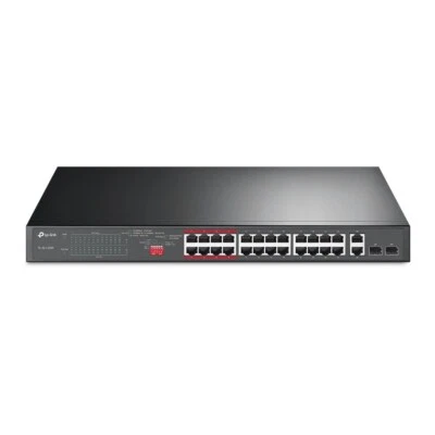6935364089443 TP-Link 24-Port 10/100Mbps + 2-Port Gigabit Unmanaged PoE+ Switch  - Image 1 of 2