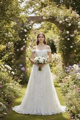 Vestido de novia Grace Harrington Couture floral bordado con cuentas Reino Unido 8 EE. UU. 4 Foto 1 de 4