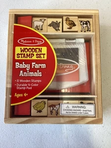 Melissa And Doug Baby Farm Animals Wooden Stamp Set, New ages 4+ New Sealed - Picture 1 of 3