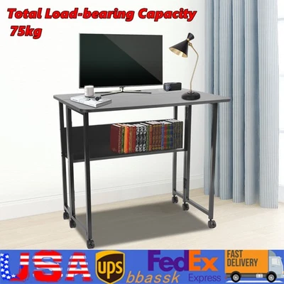 Escritorio Plegable Escritorio de Ordenador Plegable con Ruedas Escritorio Plegable con Estante de Almacenamiento Foto 1 de 4