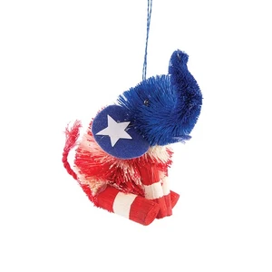 4.5" Patriotic Elephant Christmas XMAS Americana Spirit 4th of July Ornament - Picture 1 of 1