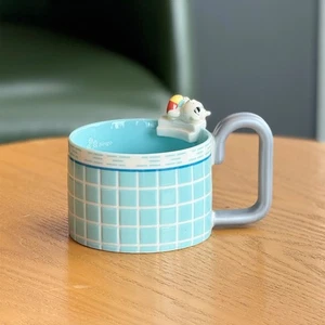 Neu China Starbucks Happy Summer 12 Unzen Kariert Keramiktasse - Bild 1 von 4