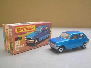 Matchbox Superfast MB21 Renault 5TL Blue with Painted Silver Base NMIB+ - Picture 1 of 14