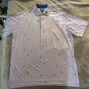 FootJoy Polo Shirt X-Large Purple Lightweight Golf Performance Casual Mens - Picture 1 of 11
