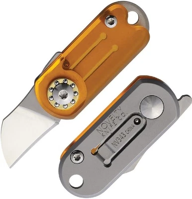 Novelty Cutlery Mini Key Ring Folding Knife 0.75" Stainless Blade Acrylic Handle - Image 1 of 3