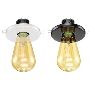 E27 Porzellan Decken-Einbauleuchte TELA, rund, weiß, 99mm, inkl. E27 Lampe - Imagen 1 de 9