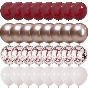 Globos rojos borgoña, 35 piezas globos de látex granate y blanco, tinto vino y rojo... - Imagen 1 de 6
